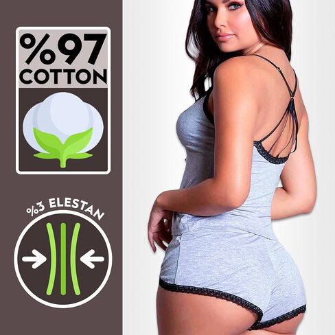 balberi Women Cami Pajama Set Modal Sleepwear Lace Trim Short Set | V Neck Pajama Lace Nightwear Sleepwear Lounge Sets in Saudi Arabia
