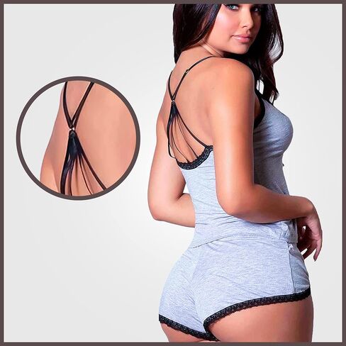 balberi Women Cami Pajama Set Modal Sleepwear Lace Trim Short Set | V Neck Pajama Lace Nightwear Sleepwear Lounge Sets in Saudi Arabia