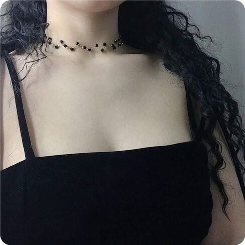 قلادة تشوكر بسلسلة من اللؤلؤ الأبيض والأسود إلى الترقوة للنساء والفتيات in Kuwait
