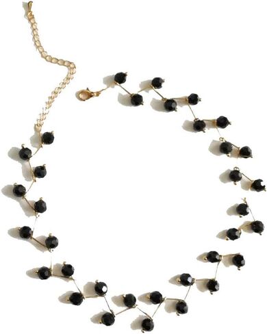 قلادة تشوكر بسلسلة من اللؤلؤ الأبيض والأسود إلى الترقوة للنساء والفتيات in Kuwait