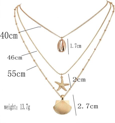 COLORFUL BLING White Puka Shell with Boho Star Necklace Coin Neck Chain Choker Pendant, Mermaid Half Transparent Shell Earring, Hawaiian Style Clam Chip Surfer Necklace in Saudi Arabia