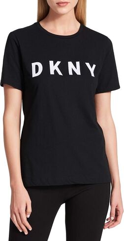 DKNY SPORTSWEAR womens Everyday Logo Tee Short sleeve top, Black, X-Small US in Saudi Arabia