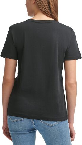 DKNY SPORTSWEAR womens Everyday Logo Tee Short sleeve top, Black, X-Small US in Saudi Arabia