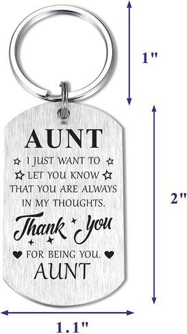 Best Aunt Keychain Aunt Gifts, Thank You Aunt gifts for Birthday Valentine's Day Christmas from Niece Nephew in Saudi Arabia
