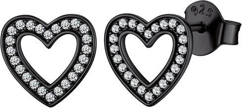 ChicSilver 925 Sterling Silver Cubic Zirconia Bar, Heart, Lightning Bolt, Moon and Star Stud Earrings for Women in Kuwait