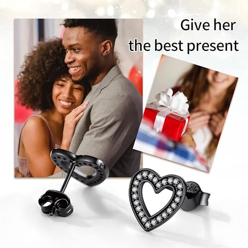 ChicSilver 925 Sterling Silver Cubic Zirconia Bar, Heart, Lightning Bolt, Moon and Star Stud Earrings for Women in Kuwait