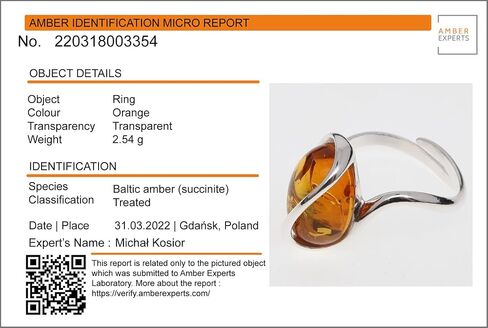 HolidayGiftShops Sterling Silver and Baltic Honey Amber Adjustable Ring Sunshine in Kuwait