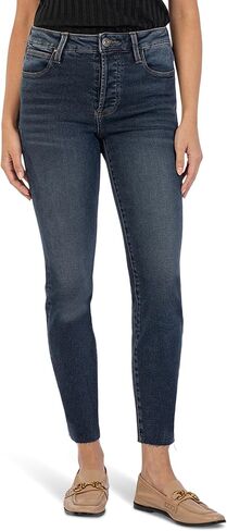 KUT from the Kloth Womens Charlize High-Rise Cigarette Leg with Raw Hem in Utmost in Saudi Arabia