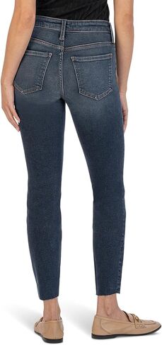 KUT from the Kloth Womens Charlize High-Rise Cigarette Leg with Raw Hem in Utmost in Saudi Arabia