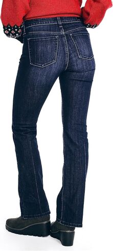 Nautica Women's Jeans Co. Sustainably Crafted True Flex Mid-Rise Bootcut Denim, Bergen Blue Wash in Saudi Arabia