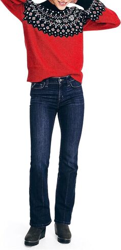 Nautica Women's Jeans Co. Sustainably Crafted True Flex Mid-Rise Bootcut Denim, Bergen Blue Wash in Saudi Arabia