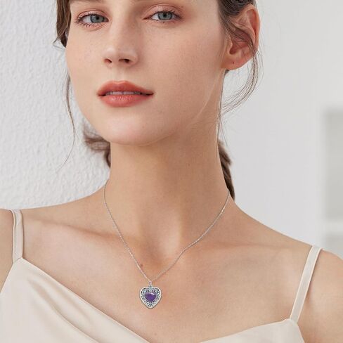 AOBOCO Flower Urn Necklace for Ashes Sterling Silver Memorial Keepsake Heart Cremation Jewelry for Women Loved One in Saudi Arabia