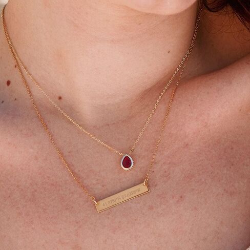 EVE'S ADDICTION Custom Engraved Gold Tone Coordinate Necklace - Personalized Longitude Latitude Necklace for Her - Couples Necklace - Wedding Necklace - Name Bar Necklace - Mother's Day Gifts in Saudi Arabia