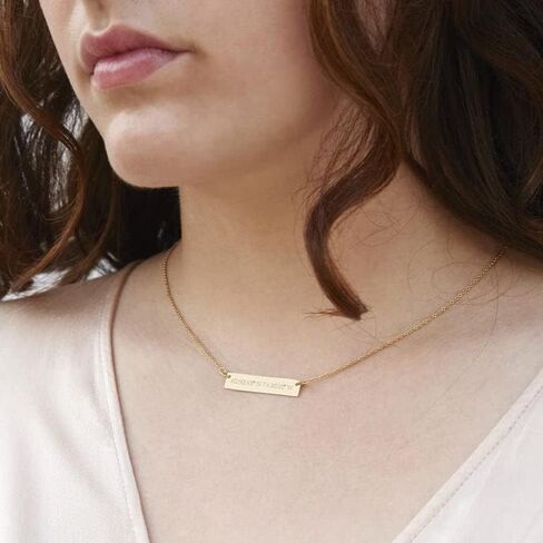 EVE'S ADDICTION Custom Engraved Gold Tone Coordinate Necklace - Personalized Longitude Latitude Necklace for Her - Couples Necklace - Wedding Necklace - Name Bar Necklace - Mother's Day Gifts in Saudi Arabia