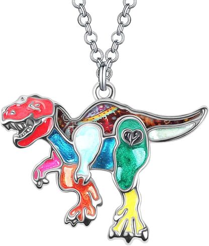Cute Enamel Triceratops Dinosaur Necklace Pendant for Women Girls Fantasy Jewelry Gifts in Saudi Arabia
