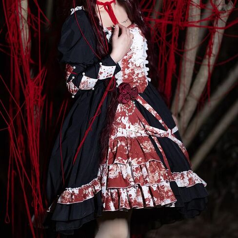 Original Women's Cool Gothic Dress Masquerade Halloween Prom elegant long sleeve Cosplay Costume Dress in Saudi Arabia