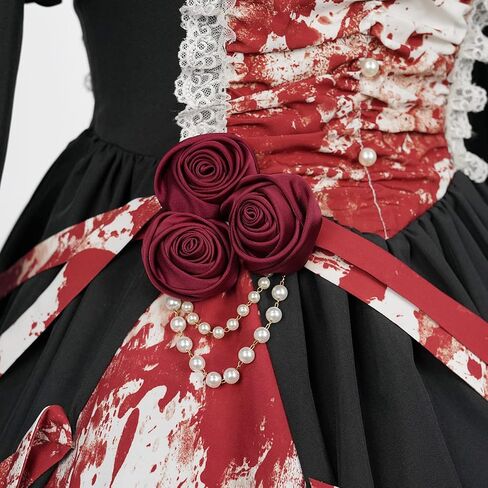 Original Women's Cool Gothic Dress Masquerade Halloween Prom elegant long sleeve Cosplay Costume Dress in Saudi Arabia