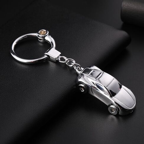 JINZHOUFZ Gift set Creative Key Chain Car Keychain Flashlight with 2 Modes LED Lights 2 in 1 Car Key Chain Ring for Office in Saudi Arabia