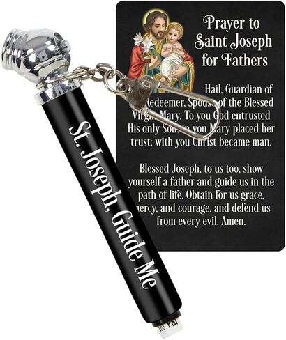 Needzo Religious Gifts Saint Joseph Prayer Card and Tire Pressure Gage Keychain, Inspirational for Catholic Dads, 4.25 inches in Saudi Arabia