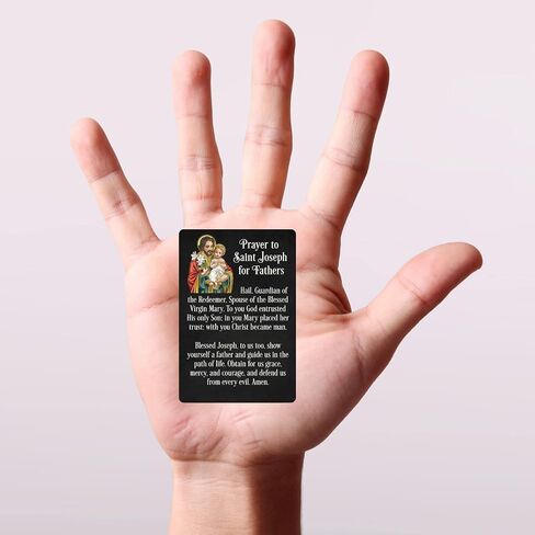 Needzo Religious Gifts Saint Joseph Prayer Card and Tire Pressure Gage Keychain, Inspirational for Catholic Dads, 4.25 inches in Saudi Arabia