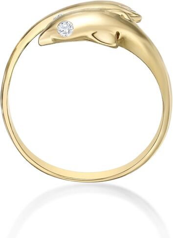 Lavari Jewelers Cubic Zirconia Adjustable Dolphin Toe Ring in 10k Yellow or White Gold 2 mm Wide in Saudi Arabia