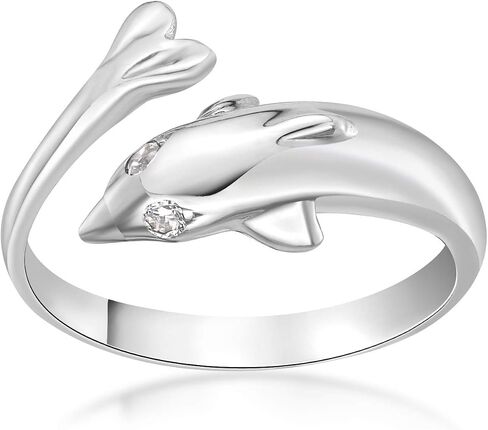 Lavari Jewelers Cubic Zirconia Adjustable Dolphin Toe Ring in 10k Yellow or White Gold 2 mm Wide in Saudi Arabia