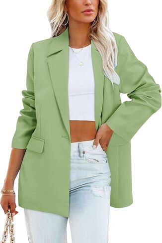 OUGES Women Casual Open Front Blazer Long Sleeve Lapel Button Work Office Oversized Blazer Jackets in Saudi Arabia