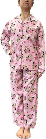EDecor Pink Women's Pajama 100% Cotton Long Sleeve Button-Down Pajama Sets Slim-fit Size Large, Red, L in Kuwait