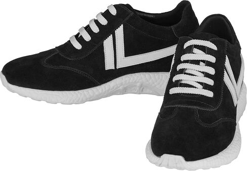 أحذية CALTO الرجالية غير المرئية لزيادة الارتفاع - أحذية رياضية كاجوال برباط من الجلد السويدي - طول 2.8 بوصة in Kuwait