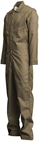 Lapco FR GOCD7NY-68 TL Flame Resistant Gold Label Deluxe Coverall, 88% Cotton 12% Nylon Blend Twill with Moisture Management, HRC 2, NFPA 70E, 7 oz, 68 Tall, Navy in Kuwait