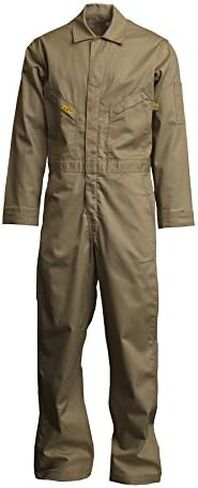 Lapco FR GOCD7NY-68 TL Flame Resistant Gold Label Deluxe Coverall, 88% Cotton 12% Nylon Blend Twill with Moisture Management, HRC 2, NFPA 70E, 7 oz, 68 Tall, Navy in Kuwait
