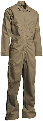 Lapco FR GOCD7NY-68 TL Flame Resistant Gold Label Deluxe Coverall, 88% Cotton 12% Nylon Blend Twill with Moisture Management, HRC 2, NFPA 70E, 7 oz, 68 Tall, Navy in Kuwait