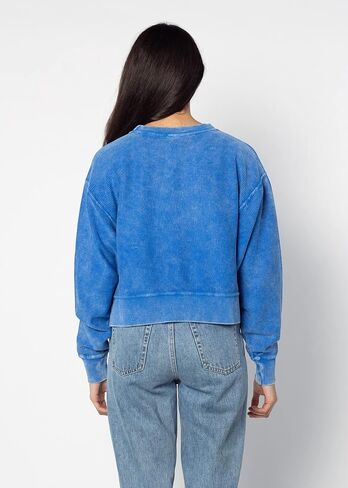 Chicka-d Women Standard Corded Boxy Pullover, Royal Blue, Large in Saudi Arabia