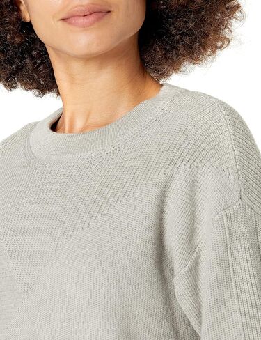Women's Cotton Cashmere Geometric Textured Crewneck Sweater in Saudi Arabia