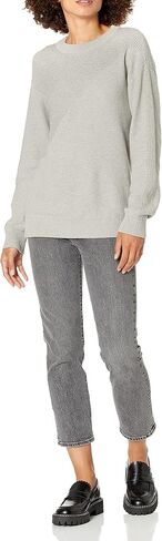 Women's Cotton Cashmere Geometric Textured Crewneck Sweater in Saudi Arabia