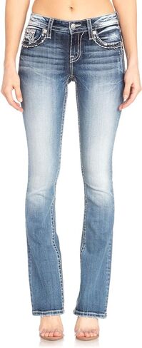Miss Me Women's Tombstone Embroidered Pocket Bootcut Jeans in Saudi Arabia