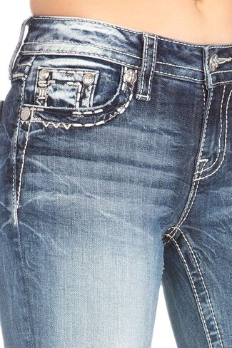 Miss Me Women's Tombstone Embroidered Pocket Bootcut Jeans in Saudi Arabia