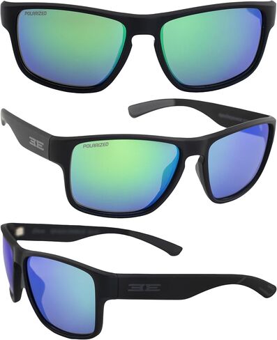 Epoch Charlie Sport Motorcycle Sunglasses Black Frame Polarized Green Mirror in Saudi Arabia