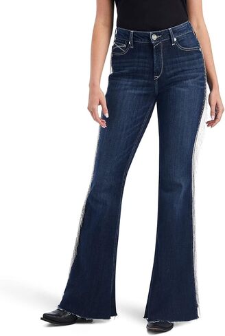 Ariat Female R.E.A.L. High Rise Fringe Flare Jean Midnight 31 in Saudi Arabia