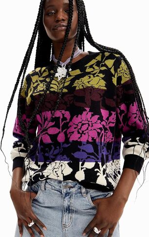 Desigual Women's Floral Jacquard Pullover in Saudi Arabia
