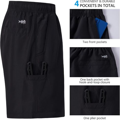 BASSDASH Men's 8''Fishing Water Shorts Quick Dry UPF 50+ Lightweight Cargo Hiking Kayaking Casual Bottom in Saudi Arabia