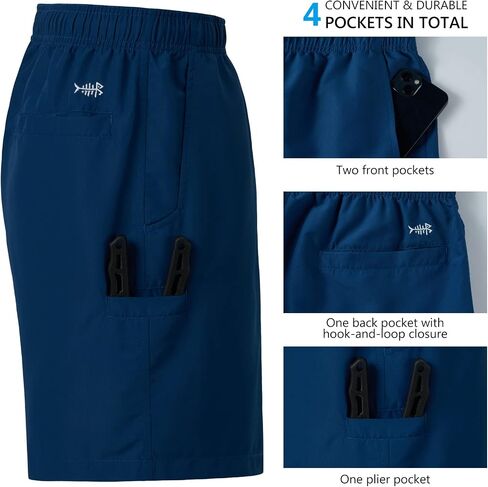 BASSDASH Men's 8''Fishing Water Shorts Quick Dry UPF 50+ Lightweight Cargo Hiking Kayaking Casual Bottom in Saudi Arabia