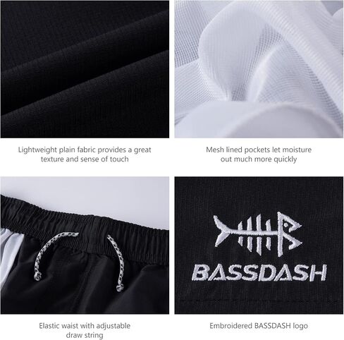 BASSDASH Men's 8''Fishing Water Shorts Quick Dry UPF 50+ Lightweight Cargo Hiking Kayaking Casual Bottom in Saudi Arabia