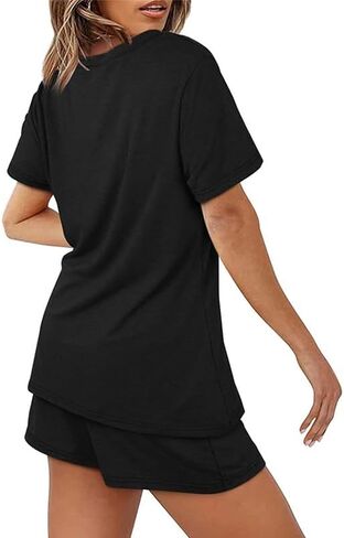 طقم بيجامة نسائي نقي ملابس نوم ناعمة صيفية بدون أكمام ومجموعة شورتات قابلة للتنفس مع جيوب in Kuwait