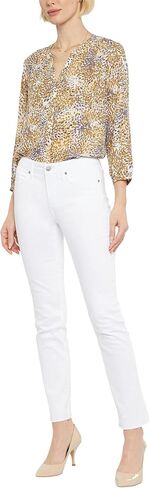 NYDJ Women's Sheri Ankle Fray Hem in Optic White in Saudi Arabia