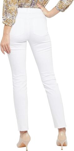 NYDJ Women's Sheri Ankle Fray Hem in Optic White in Saudi Arabia