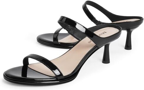 Modatope Two Strap Heeled Sandals for Women Kitten Heel Rounded Toe Heels Women Slip on Open Toe Sandals in Saudi Arabia