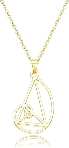 DGHJ النسبة الذهبية قلادة القرط المثلث الذهبي هدية العلوم هدية التخرج الهندسة المقدسة الرياضيات هدية للنساء فتاة in Kuwait