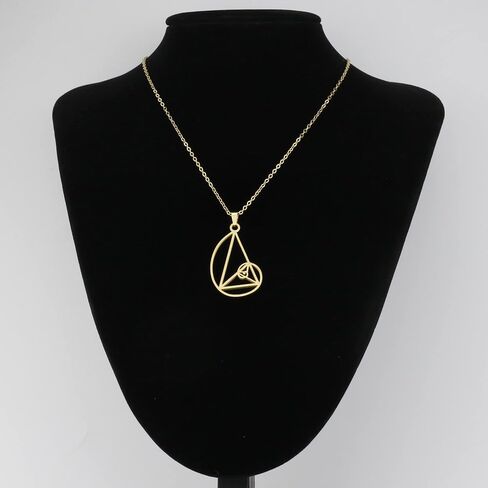 DGHJ النسبة الذهبية قلادة القرط المثلث الذهبي هدية العلوم هدية التخرج الهندسة المقدسة الرياضيات هدية للنساء فتاة in Kuwait