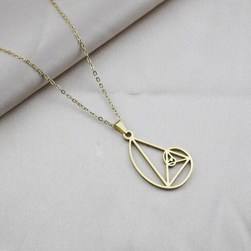 DGHJ النسبة الذهبية قلادة القرط المثلث الذهبي هدية العلوم هدية التخرج الهندسة المقدسة الرياضيات هدية للنساء فتاة in Kuwait
